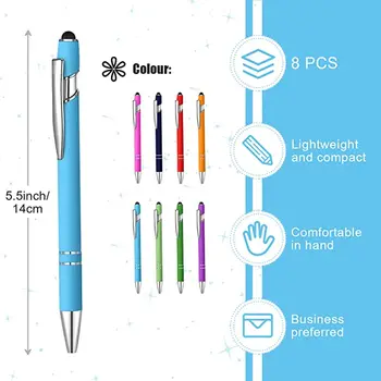 8 Adet Dokunmatik Ekran Kalemi Yazma İmzalama Tükenmez Kalem Tablet