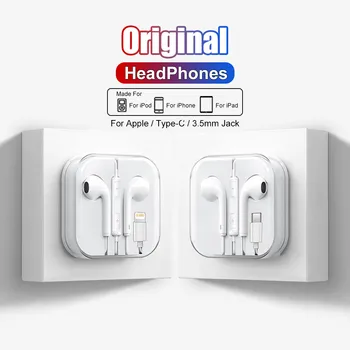 Apple iPhone İçin orijinal Kulaklıklar 14 13 11 12 Pro Max Samsung S23 Ultra Xiaomi Redmi Not 12 Kulaklık Bluetooth Kablolu Kulaklık