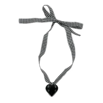 Bohem kalp gerdanlık kolye doğal köprücük kemiği zinciri damalı takı