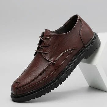 Deri Erkek rahat ayakkabılar lace up oxfords açık Lüks Moda Erkek Ofis Resmi Oxfords Erkekler İtalyan erkek resmi ayakkabı Erkekler için