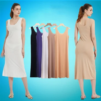 Dikişsiz Tam Fişleri gece elbisesi Kadınlar İçin Kombinezon Jüpon Seksi V Boyun Kolsuz Buz İpek Ultra İnce Tam Fişleri Elbiseler