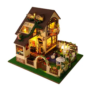 Dollhouse Minyatür DIY Kitleri DIY El Sanatları Mobilyacılar ile Mini El Yapımı Ev Modeli 3D Bulmacalar Çocuklar Arkadaşlar için doğum günü hediyesi Yetişkinler