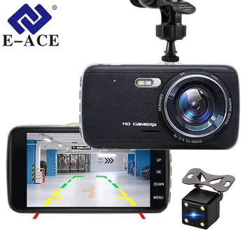 E-ACE araba dvr'ı Kamera Dashcam Çift Lens İle ADAS dikiz aynası Araba Mesafe Uyarı FHD 1080P Gece Görüş Kara Kutu Araba İçin