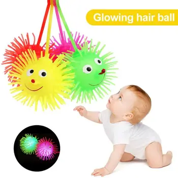 Elastik Kızdırma Saç Topu Havalandırma Topu Karikatür Topu Kroket Çocuk Yumuşak Kauçuk Oyuncak ile led ışık Çocuk Yumuşak Kauçuk Oyuncak Elastik Hediyeler