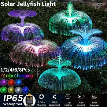 Güneş LED Denizanası ışıkları bahçe dekoru çim ışığı 7 Renk Değişimi Su Geçirmez Patio Yard Yolu dekor lambası 1/2/4/6/8 Adet