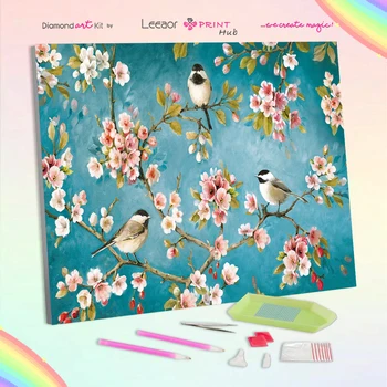 Hayvan Elmas Boyama Acemi Kiti Yağlıboya Çiçek Kuş Dalları Elmas Mozaik Sanatı ev duvar dekoru Benzersiz Hediye
