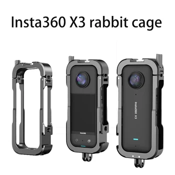 Insta360onex3 için aksesuarlar: alüminyum alaşımlı aksiyon kamerası, tavşan kafesi, metal koruyucu çerçeve, görüntü sabitleme