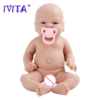 IVITA 36cm (14 inç) 1.76 kg Tam Vücut Silikon Yeniden Doğmuş Bebek Bebek Boyasız Bitmemiş Yumuşak Bebe Çocuk Bebekler Gerçekçi DIY Boş Oyuncaklar