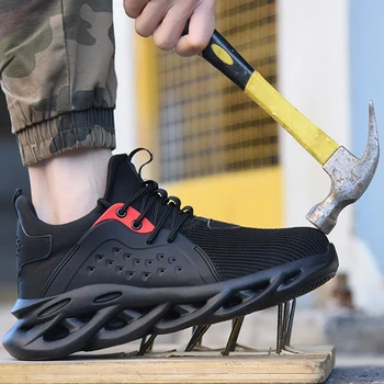 Iş Sneakers Erkekler Yıkılmaz Ayakkabı İş Güvenliği Çelik Burunlu 2023 Kap Delinmez Erkek Güvenlik Koruyucu