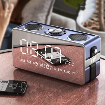 Kablosuz Bluetooth hoparlör Subwoofer yüksek Hacimli Mobil Ses Taşınabilir 3D Surround Stereo Radyo çalar saat FM Radyo TF Kart Pla