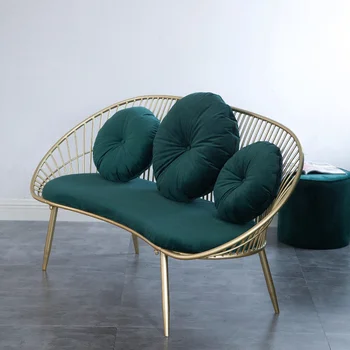 Kumaş oturma odası kanepeleri Sandalye Lüks Altın Tembel Kavisli Modern Kanepe Seti Salonu Küçük Avrupa Chaises De Salon Ev Eşyaları