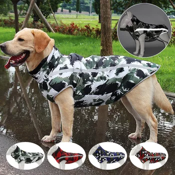Köpekler Kış Yelek Köpek Sıcak Ceket Su Geçirmez Büyük Köpek Ceket s Pet Kalınlaşmış Giysileri Labrador Golden Retriever Yastıklı Giyim