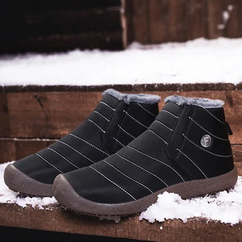 Kış Patik Erkekler üzerinde kayma Kar Yalınayak rahat ayakkabılar Açık iş ayakkabısı Bayanlar Sıcak Kürk Erkekler yarım çizmeler açık pamuklu ayakkabılar