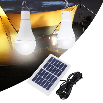 LED güneş lamba ampulü açık su geçirmez taşınabilir güneş bahçe asılı ışık yürüyüş balıkçılık acil durum ışıkları