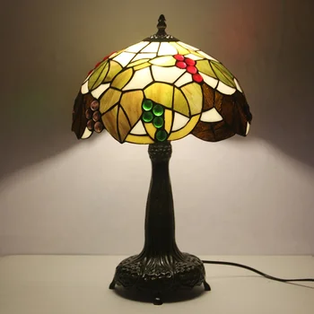 LongHuiJing 12 inç Avrupa Tiffany masa lambaları Çağdaş LED Renkli masa ışığı Yaratıcı Ev Yatak Odası Dekorasyon için Lamba
