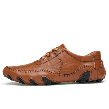 Marka 2023 Yeni Lüks Hakiki Deri Daireler İtalyan Erkek Loafer'lar erkek ayakkabısı Rahat Moda Kayma Sürüş Tasarımcısı