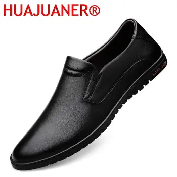 Marka Erkek deri ayakkabı Slipons 2023 Yeni Bahar Yaz Erkek Elbise Ayakkabı Yüksek Kaliteli erkek Loafer'lar Rahat İş Resmi Ayakkabı