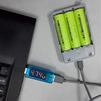 Mavi USB Akım Gerilim Şarj Dedektörü Mobil Güç Akım Voltmetre Ampermetre Gerilim USB şarj aleti Test Cihazı