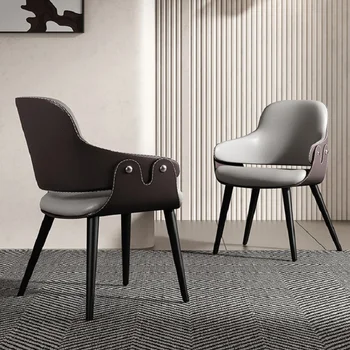 Minimalist ev ışık lüks restoran yaratıcı Modern minimalist tasarımcı kol dayama arkalığı Retro tarzı yemek sandalyesi