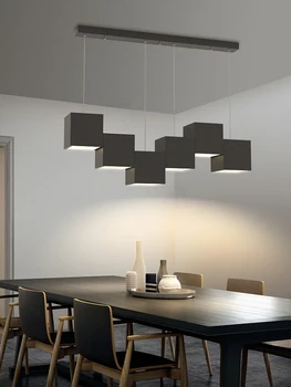 Minimalist Restoran Avize Postmodern LED Ofis Oturma Odası Tasarımcı Yaratıcı kare çubuk Mutfak Çalışma Odası Stüdyo Lig
