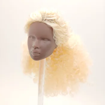 Moda Telif Hakkı Nu.yüz Sarı Kıvırcık Saç Reroot Nadja Ryhmes Bütünlük Boş Yüz Bebek Kafası