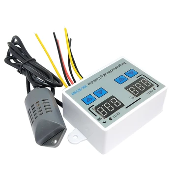 MOOL XK-W1099 Çift Dijital Termostat Hümidistat Kuluçka Sıcaklık nem kontrol cihazı Regülatörü Termometre Higrometre