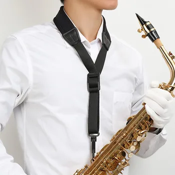Müzik Aletleri Saksafon Boyun Askısı Yakl.65 G siyah rahat elastik malzeme Saksafon için mükemmel hediye