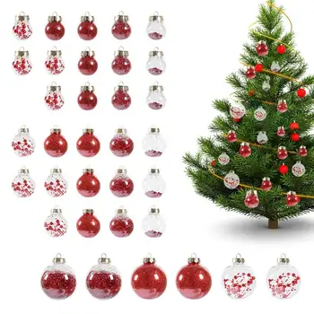 Noel Topları 34 Adet Dekoratif Top Ağacı Süsleri Galvanik Çeşitli Kırılmaz Topları Ağacı Topları Tatil Süslemeleri