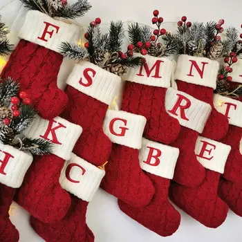 Noel Çorap Örgü Kar Tanesi Mektup Çorap Noel Dekorasyon Ev İçin 2023 Noel Ağacı Süsleme Hediye Navidad Natal 2024
