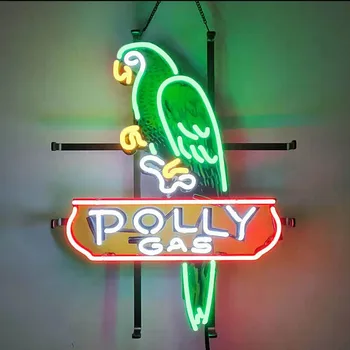 Polly Gaz benzinli Yağ HD canlı baskı Neon ışık burcu özel el yapımı gerçek cam tüp reklam odası dekor ekran lambası 15 