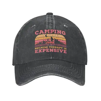 Punk Pamuk Kamp Çünkü Terapi Pahalı beyzbol şapkası Erkekler Kadınlar Ayarlanabilir Açık Havada Macera Baba Şapka Güneş Koruma