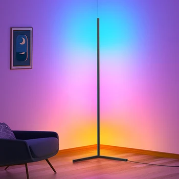 RGB Zemin Lambası Köşe Ayakta Lambalar Yatak Odası LED Başucu Dekorasyon Oturma Odası sanat dekoru Uzaktan Kapalı Parti Standı Aydınlatma