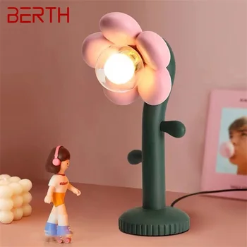 RIHTIM Modern Masa Lambası LED Yaratıcı Reçine Çiçek Kız Başucu masa ışığı Ev Oturma Odası için çocuk Yatak Odası