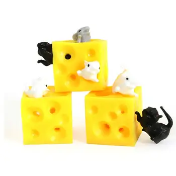 Stres giderici Pet Peynir Fare Peynir Tutam Eğlenceli Stres Topu Havalandırma Sincap Fincan Prank Oyuncak Duyusal Fidget Oyuncak Hediye yetişkinler için