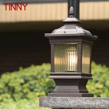 TENEKE Açık Klasik direk lambası Basit Elektrik LED sütun ışığı Su Geçirmez Villa Avlu Retro Bahçe Peyzaj