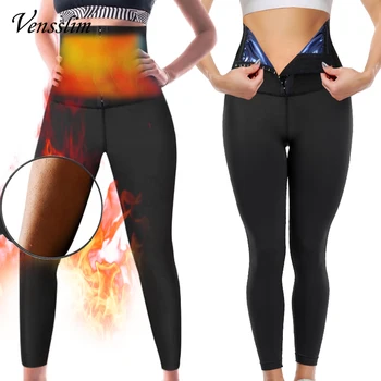 Ter Sauna Pantolon Bel Eğitmen Vücut Şekillendirici Kadın Termo Shapewear Karın Kontrol Zayıflama Pantolon Fajas Egzersiz Spor Tayt