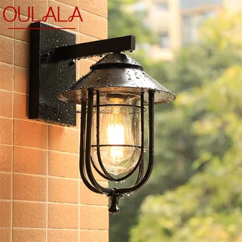 ULANİ açık siyah duvar lambası LED klasik Retro ışık aplikleri su geçirmez dekoratif ev koridor için