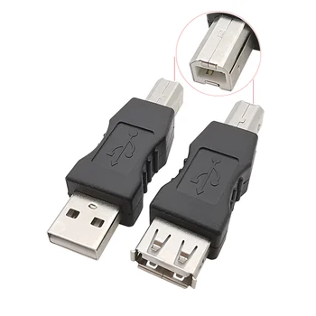 USB 2.0 Tip A Erkek / Dişi USB Tip B Erkek Fiş Adaptörü USB Yazıcı Kare Arabirim Veri Aktarım Portu Dönüştürücü Konektörü