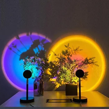 USB gün batımı lambası gün batımı projektör ruh ışık çubuğu atmosfer standı lambası renkli zemin lambası yatak odası dekorasyon fotoğraf hediyeler