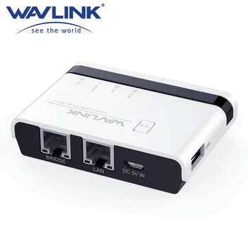 WAVLİNK USB Kablosuz Yazıcı Sunucusu WiFi 10 / 100Mbps LAN / Köprü 480Mbps Kablolu / Bağımsız USB2. 0 İle Uyumlu Windows / Mac