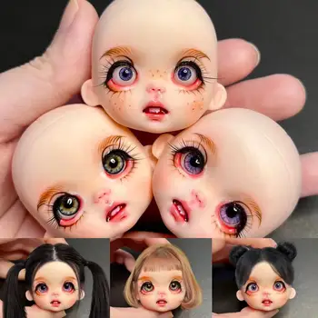 Yeni 1/8 Bebek Kafası İle Vücut Makyaj Kız Bebek Kafası Makyaj Kız Bebek Kafası İle 3D Renkli Gözler Kız Hediyeler