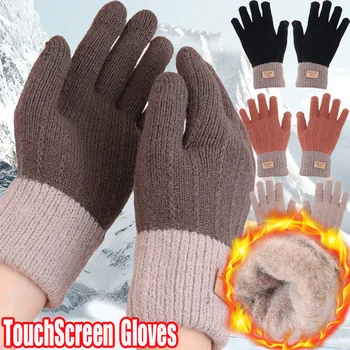 Yeni Dokunmatik Ekran Kayak Eldivenleri kadın Kaşmir örme kış eldiveni Kaşmir Örme Kadınlar Sıcak Kalın Eldiven bisiklet eldiveni