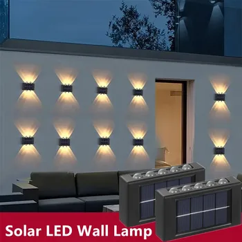 Yeni LED dış mekan güneş enerjili duvar ışığı Bahçe Villa Avlu Sundurma Peyzaj Dekoratif Lamba Yukarı Ve aşağı ışık dekoratif duvar ışıkları
