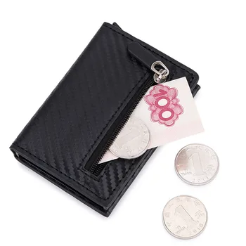 Yeni Moda Basit anti-hırsızlık Metal Cüzdan erkek Kısa kart tutucu kredi kartı kılıfı Banka kart tutucu kart tutucu bozuk para cüzdanı