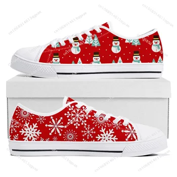 Yeni Noel Desen Düşük Üst yüksek kaliteli ayakkabılar Mens Womens Genç Ismarlama Ayakkabı Kanvas Sneaker Rahat Çift Ayakkabı