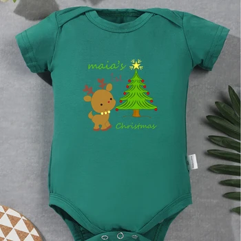 Yenidoğan Bebek Kız Giysileri 0-24 Ay Estetik Güzel Vetement Bebe Garcon Moda Tasarım Kırmızı Bebek Bodysuit Merry Christmas