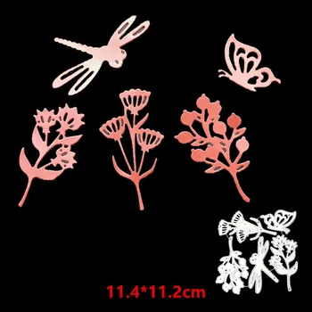 Yusufçuk Kelebek ve Çiçek Otlar Metal Kalıp Kesiciler Scrapbooking Kart yapma Malzemeleri Hayvan Kesme Ölür El Sanatları Pullar