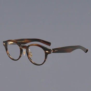 Yuvarlak Asetat Gözlük Çerçevesi Kadınlar için Yeni Bahar Kore Tarzı Moda Çok Yönlü Gözlük Kalın Bacak Gözlük Erkekler için