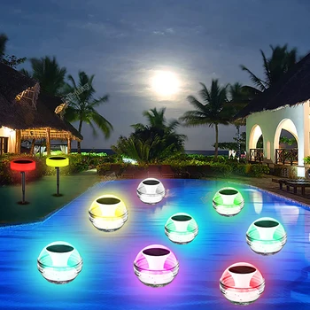 Yüzen havuz ışıkları güneş havuz ışıkları RGB renk değiştirme IP65 su geçirmez LED gece lambası yüzme havuzu için sıcak küvet gölet dekor