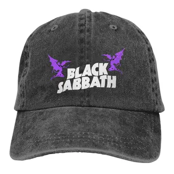 Yıkanmış erkek beyzbol şapkası Kaya Kamyon Şoförü Snapback Kapaklar Baba Şapka B-Black Sabbath Golf Şapkaları